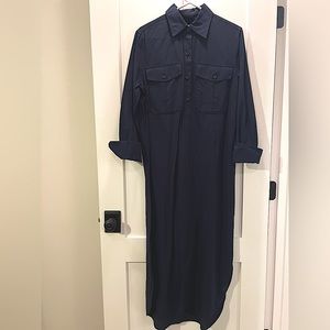 Banana Republic linen maxi shirt dress